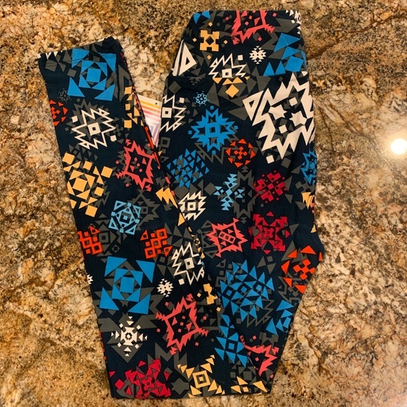 NWT SOFT LuLaRoe Asteroids print Leggings High waist no elastic one size 2 - 10 - Picture 2 of 6